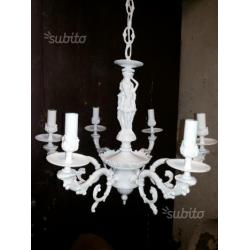 Lampadario vintage metallo laccato bianco perfetto