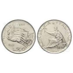 Lotto 10 monete 500 lire in argento