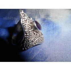 Anello etnico argento 925 ametista