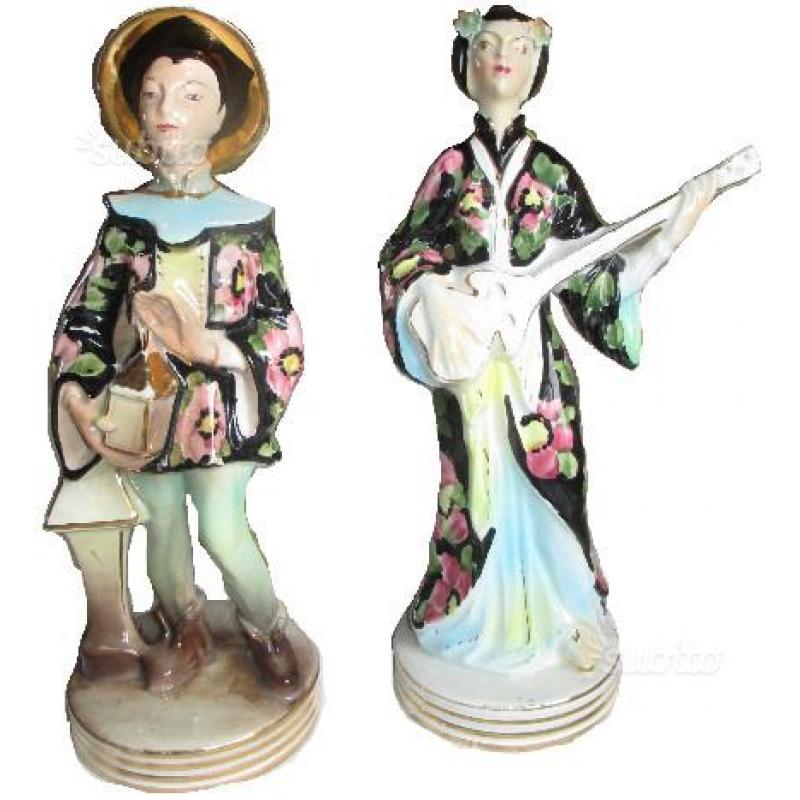 Statuette da collezione ceramica dipinte a mano