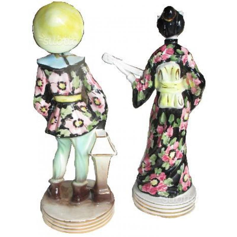 Statuette da collezione ceramica dipinte a mano