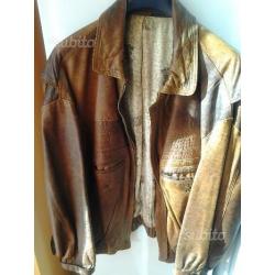 Giacca/giubbotto in pelle marrone vintage leather