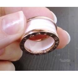 Anello BULGARI B-ZERO1 originale oro ceramica rosa