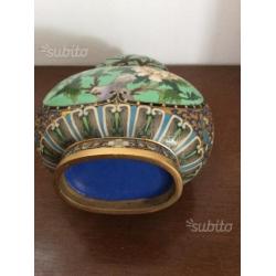 Vintage bottiglia zucca bronzo in cloisonne