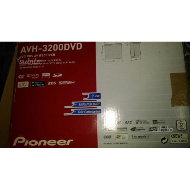 Pioneer avh 3200 DVD radio 2 din e cablaggio vw