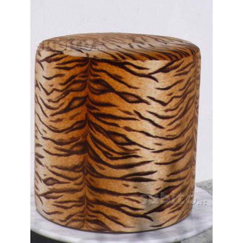 Pouff in tessuto fantasia leopardo e tigre